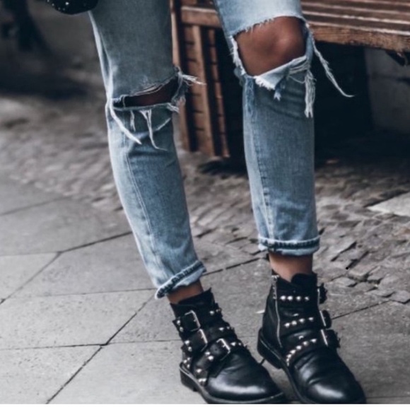 Zadig & Voltaire Laureen Studded Black Leather Ankle Boots - Picture 3 of 8